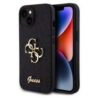 Guess PU Fixed Glitter 4G Metal Logo kryt iPhone 13 černý