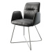 DELIFE Jídelní židle Vinja-Flex černá pravá kůže podnož ve tvaru "X" z nerezové oceli