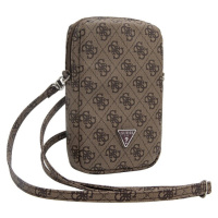 Guess PU 4G Triangle Logo Wallet Phone Bag Zipper hnědý