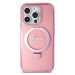 Guess hard silikonové pouzdro iPhone 15 PRO 6.1" pink Ring Stand Script Glitter MagSafe