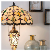 Clayre&Eef Stolní lampa 5182 s barevným stínidlem Tiffany