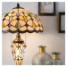Clayre&Eef Stolní lampa 5182 s barevným stínidlem Tiffany