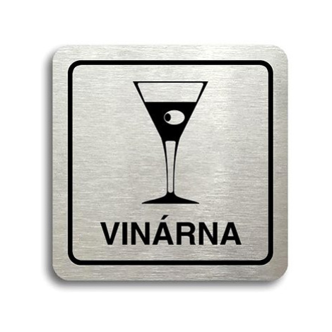 Accept Piktogram "vinárna" (80 × 80 mm) (stříbrná tabulka - černý tisk)