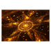 Ilustrace Abstract Gold glowing Star fractal with particles, oxygen, 40 × 26.7 cm