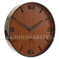 Designové nástěnné hodiny Future Time FT3010TT Flat walnut 30cm