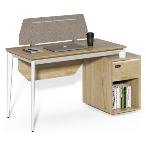 Kancelářský stůl se skříňkou Houseland Profit Max 03 1607 dub/bílý