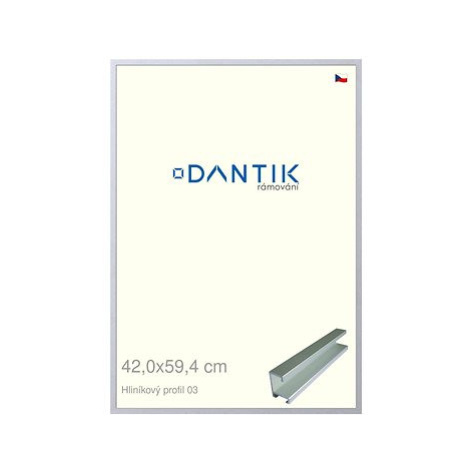 DANTIK rámeček 42 × 59,4, ALU profil 7003 Stříbrný matný plexi čiré