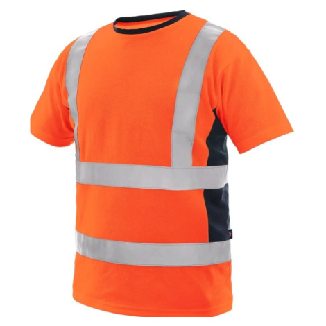 CXS EXETER reflexní tričko se síťovinou oranžová-modrá