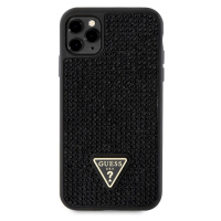 Zadní kryt Guess Rhinestones Triangle Metal Logo pro Apple iPhone 11 Pro, černá