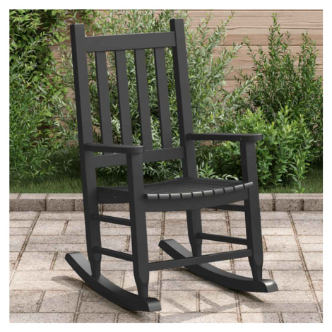 vidaXL Houpací křeslo pro děti černé masivní topolové dřevo