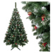 Umělý vánoční stromek jedle s červenou jeřabinou a šiškami