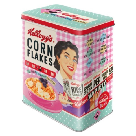 Plechová dóza Plechová dóza Kellogg‘s - Happy Corn Flakes, 20 x 14 x 10 cm POSTERSHOP