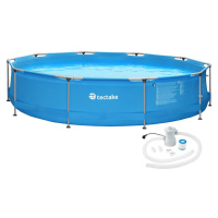 tectake 402896 bazén kruhový s ocelovou konstrukcí a filtračním čerpadlem ø 360 x 76 cm - modrá 