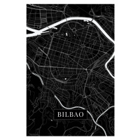 Mapa Bilbao black, 26.7x40 cm