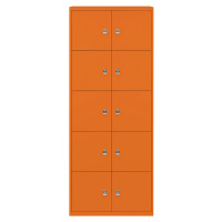 BISLEY LateralFile™ Lodge, s 10 uzamykatelnými boxy, výška vždy 375 mm, oranžová