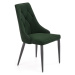 Židle K365 látka velvet/kov tmavě zelená