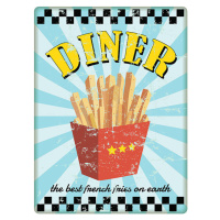 Ilustrace retro diner sign, with french fries, thomas-bethge, 30 × 40 cm