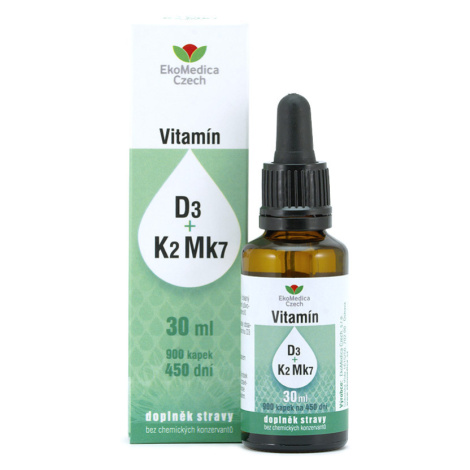Vitamín D3+k2 Mk7 30ml Ekomedica