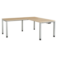mauser Kombinovaný psací stůl s nohami ze čtvercové/obdélníkové trubky, v x š x h 680 - 760 x 16