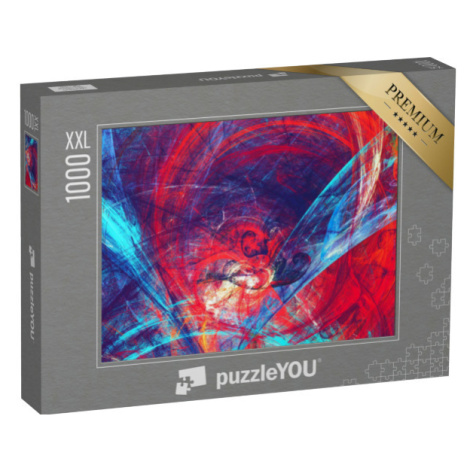 puzzle 1000 dílků XXL „Abstraktní červená a modrá barva“