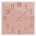 Vlaha VCT1108 skleněné hodiny 40 x 40 cm, růžová