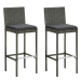 Zahradní barové stoličky s poduškami 2 ks šedé polyratan, 313436