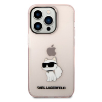 Pouzdro AppleMix KARL LAGERFELD Choupette NFT Apple iPhone 14 Pro Max - plastové / gumové - růžo