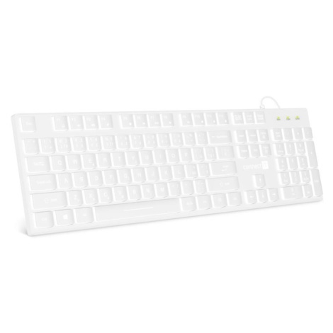 CONNECT IT kancelářská podsvícená klávesnice Chocolate WhiteStar, CZ + SK verze, bílá
