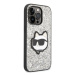 Karl Lagerfeld KLHCP14LG2CPS hard silikonové pouzdro iPhone 14 PRO 6.1" silver Glitter Choupette