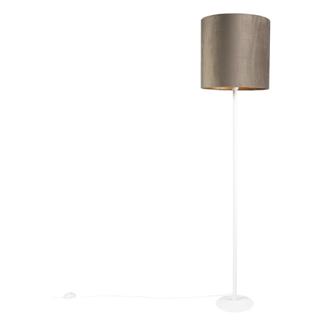 Lampa na krmení bílá s tupým odstínem a zlatým vnitřkem 40 cm - Simplo QAZQA
