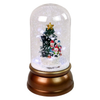 mamido  Vánoční dekorace svítící sněžítko se sněhuláky zlatá