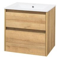 MEREO Opto, koupelnová skříňka s keramickým umyvadlem 61 cm, dub Riviera CN920