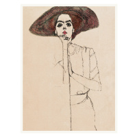 Obrazová reprodukce Brunette Woman (Female Portrait) - Egon Schiele, 30x40 cm