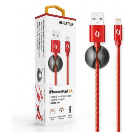 ALIGATOR PREMIUM Datový kabel 2A, Lightning červený