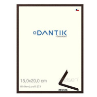 DANTIK rámeček 15 × 20, ALU profil 7273 Dýha wenge tmavý sklo čiré