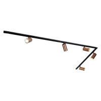 Moderní kolejnicový systém s 5 bodovými světly tmavě bronzový 1-fázový GU10 70mm - Iconic Jeana 
