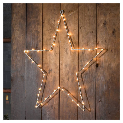 Konstsmide Christmas LED kovová hvězda s časovačem, stříbro Konstmide