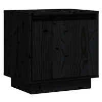 SHUMEE Noční stolek černý 40 × 30 × 40 cm masivní borové dřevo, 813313