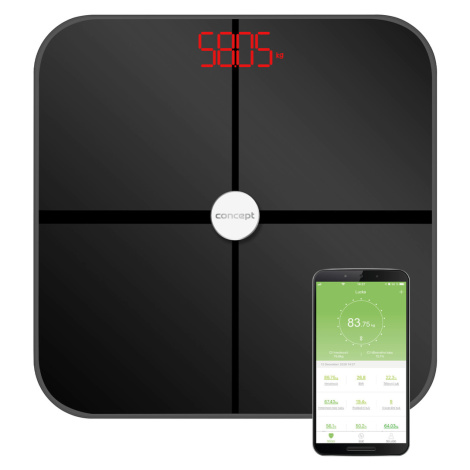 Concept osobní váha Vo4011 Osobní váha diagnostická 180 kg Perfect Health, černá