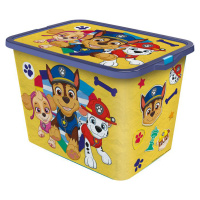 STOR Plastový úložný box s víkem Paw Patrol 23l žlutý