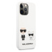 Silikonové pouzdro Karl Lagerfeld and Choupette Liquid KLHCP13LSSKCW pro Apple iPhone 13 Pro, bí