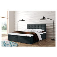 Eka Kontinentální čalouněná postel OSLO (120x200 cm) Barva látky Trinity: (2315) Tmavá šedá