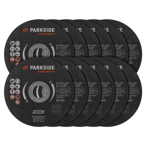 Parkside Performance® Řezné / Hrubovací kotouče, Ø 125 mm (sada řezných kotoučů, 12dílná)