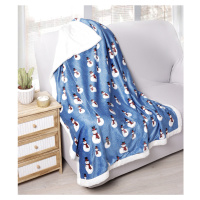 B.E.S. - Petrovice, s.r.o. Dětská deka s beránkem Snowman, dárkové balení - modrá Rozměr: 150x20