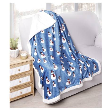 B.E.S. - Petrovice, s.r.o. Dětská deka s beránkem Snowman, dárkové balení - modrá Rozměr: 150x20