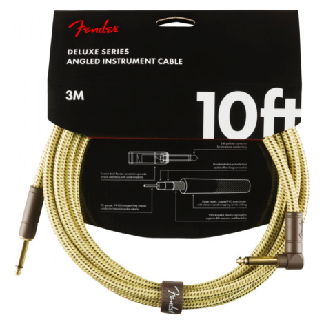 Fender Deluxe Series 10 Instrument Cable Angled Tweed