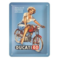 Plechová cedule Ducati - Cilindrata 60 Pin Up, 15 x 20 cm