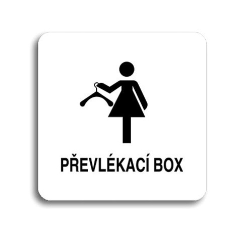 Accept Piktogram "převlékací box IV" (80 × 80 mm) (bílá tabulka - černý tisk bez rámečku)