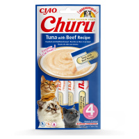 Inaba Cat Ciao Churu krémové krmivo pro kočky - tuňák, hovězí 4 x 14 g