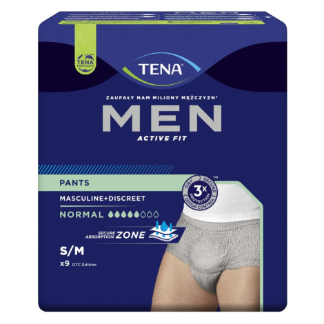 Tena Men Pants Normal S/M inkontinenční kalhotky šedé 9 ks